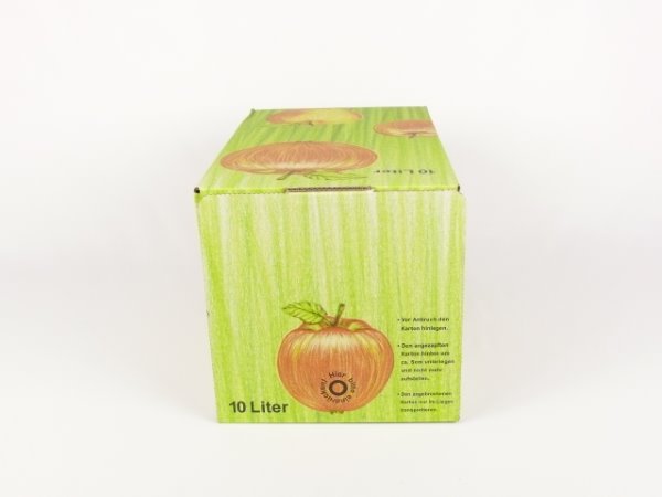 Karton Bag in Box 10 Liter Apfeldekor, Saftkarton, Faltkarton, Apfelsaft-Karton, Saftschachtel, Schachtel. - 3